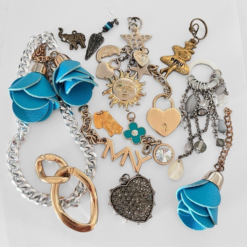 Jewelry Keychain Charms & Chains Lot